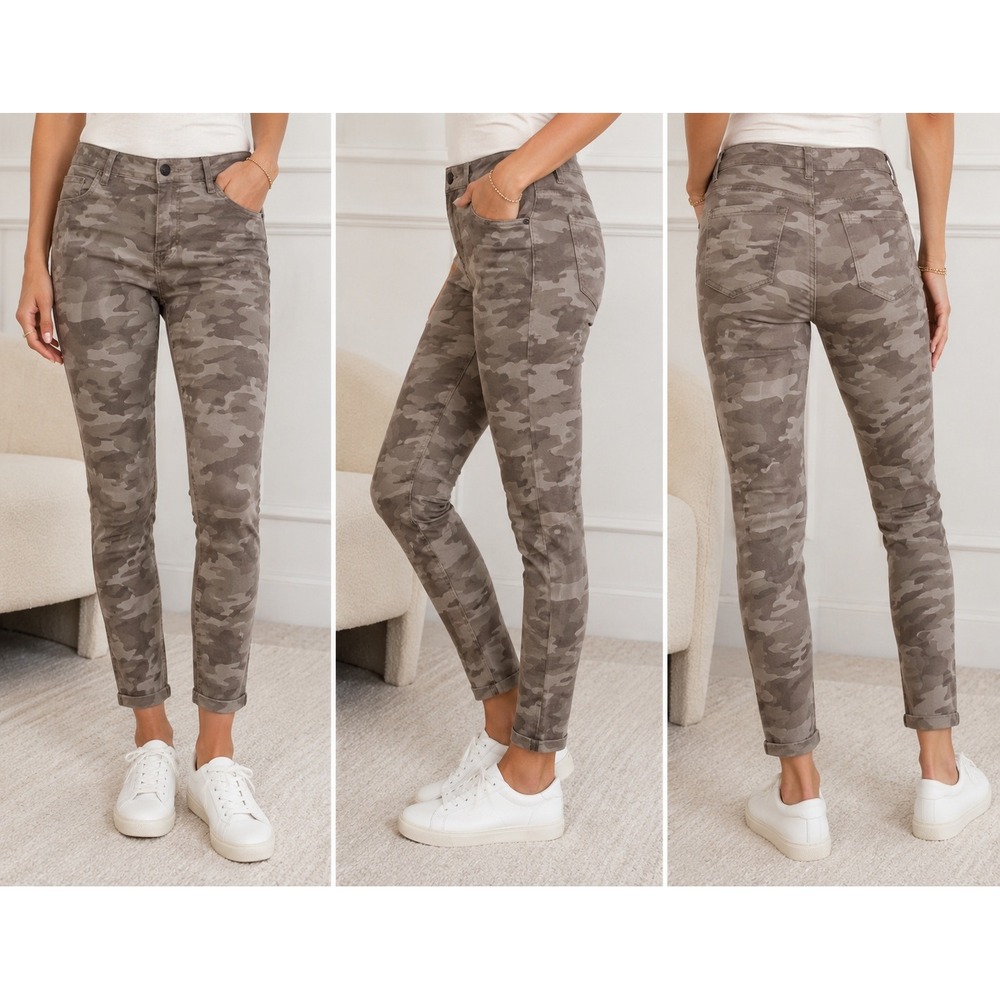 Democracy Absolution Skinny Camo Pants Womens 10 Tan Grey‎ Camouflage